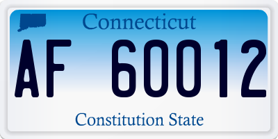 CT license plate AF60012