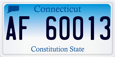 CT license plate AF60013