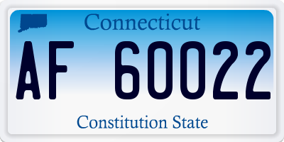 CT license plate AF60022