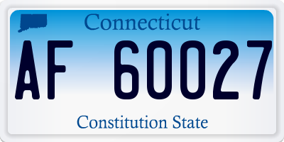 CT license plate AF60027