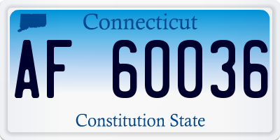 CT license plate AF60036