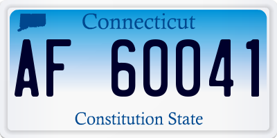 CT license plate AF60041