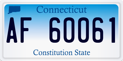 CT license plate AF60061