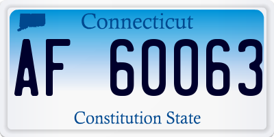 CT license plate AF60063