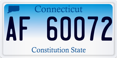 CT license plate AF60072