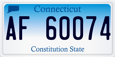 CT license plate AF60074