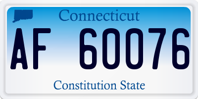CT license plate AF60076