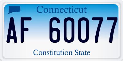 CT license plate AF60077