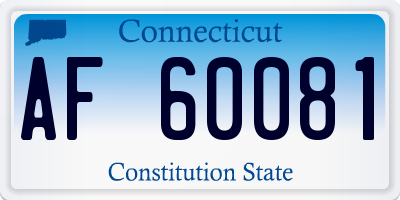 CT license plate AF60081