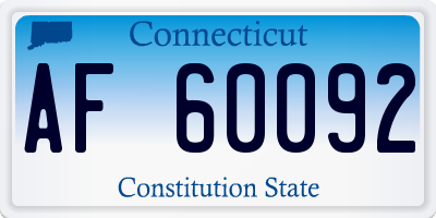 CT license plate AF60092