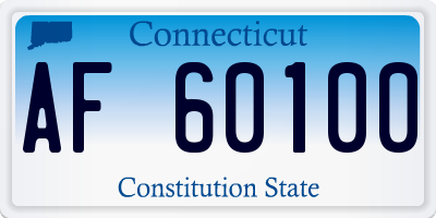 CT license plate AF60100