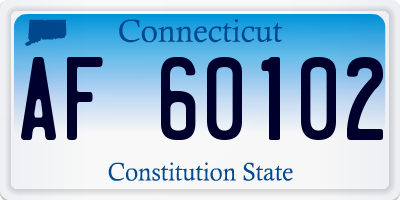 CT license plate AF60102