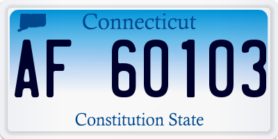 CT license plate AF60103