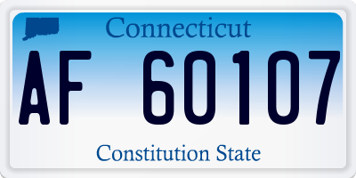 CT license plate AF60107