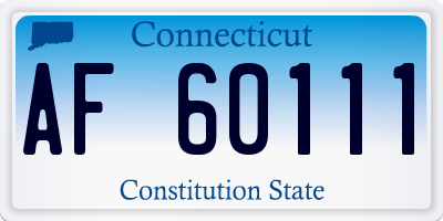CT license plate AF60111