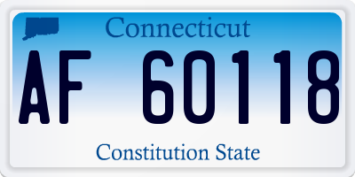 CT license plate AF60118
