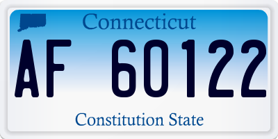CT license plate AF60122