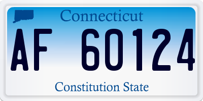 CT license plate AF60124
