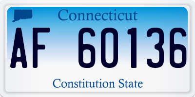 CT license plate AF60136