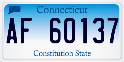 CT license plate AF60137