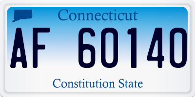 CT license plate AF60140