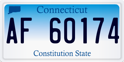 CT license plate AF60174