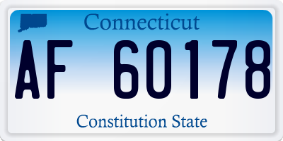 CT license plate AF60178