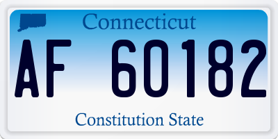 CT license plate AF60182
