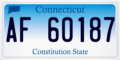 CT license plate AF60187