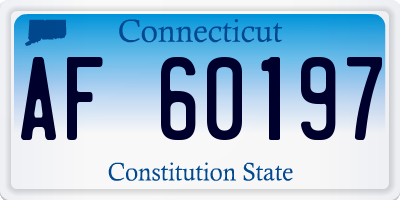 CT license plate AF60197
