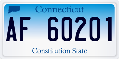CT license plate AF60201