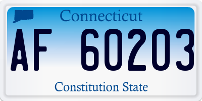CT license plate AF60203