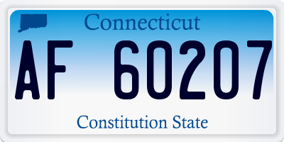CT license plate AF60207