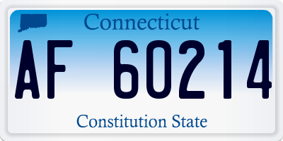CT license plate AF60214