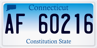 CT license plate AF60216