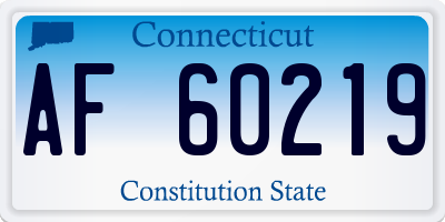 CT license plate AF60219
