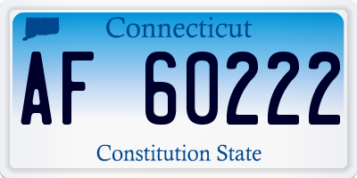 CT license plate AF60222