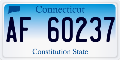 CT license plate AF60237