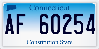 CT license plate AF60254
