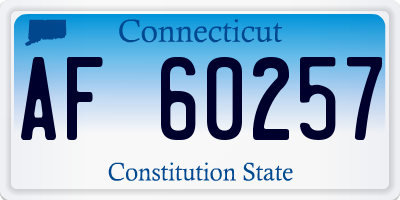 CT license plate AF60257