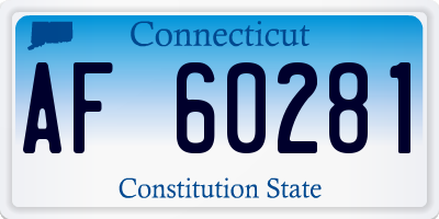 CT license plate AF60281