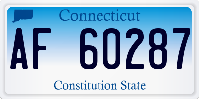 CT license plate AF60287