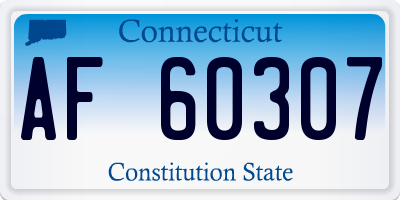 CT license plate AF60307