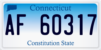 CT license plate AF60317