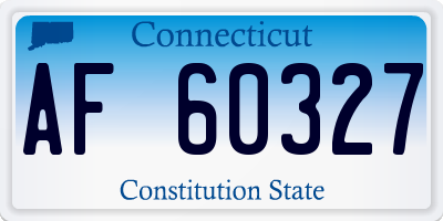 CT license plate AF60327