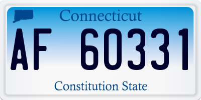 CT license plate AF60331