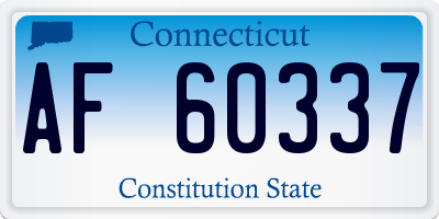 CT license plate AF60337