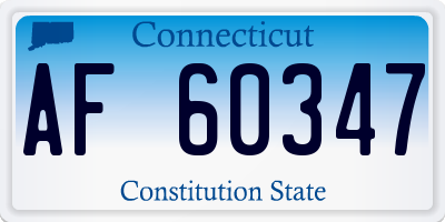 CT license plate AF60347