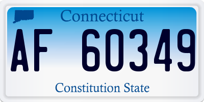 CT license plate AF60349