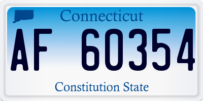 CT license plate AF60354